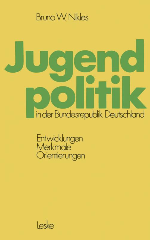 Cover-Bild Jugendpolitik in der Bundesrepublik Deutschland