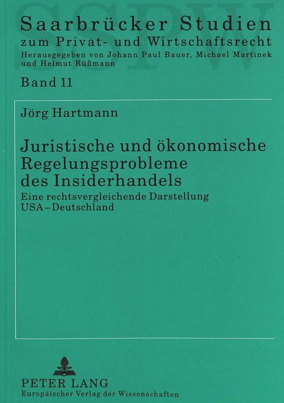 Cover-Bild Juristische und ökonomische Regelungsprobleme des Insiderhandels