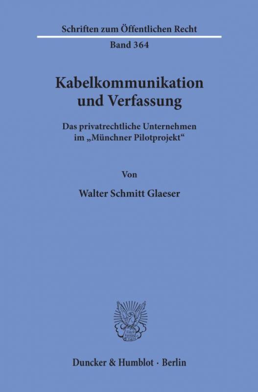 Cover-Bild Kabelkommunikation und Verfassung.