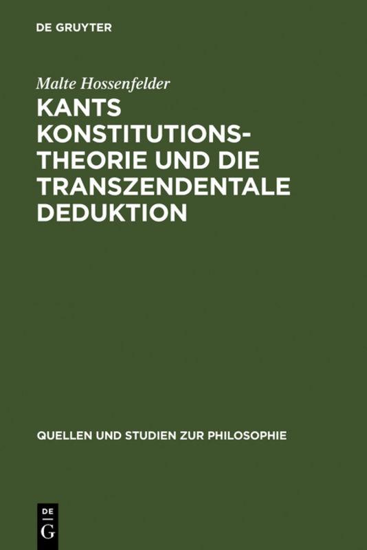 Cover-Bild Kants Konstitutionstheorie und die Transzendentale Deduktion