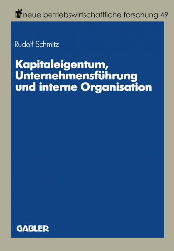 Cover-Bild Kapitaleigentum, Unternehmensführung und interne Organisation