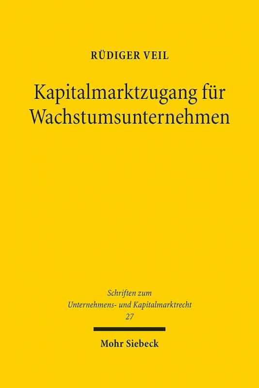 Cover-Bild Kapitalmarktzugang für Wachstumsunternehmen