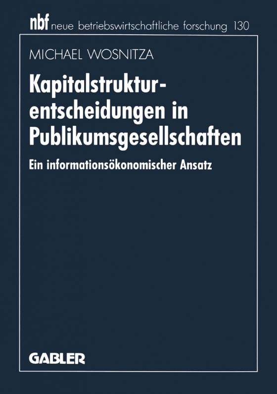 Cover-Bild Kapitalstrukturentscheidungen in Publikumsgesellschaften