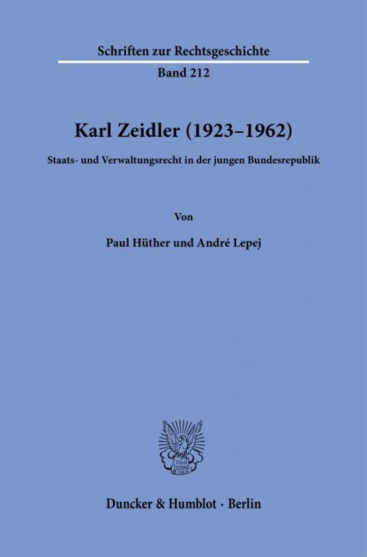 Cover-Bild Karl Zeidler (1923–1962).