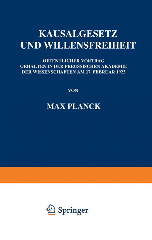 Cover-Bild Kausalgesetz und Willensfreiheit