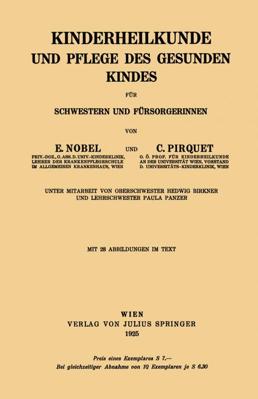 Cover-Bild Kinderheilkunde und Pflege des Gesunden Kindes für Schwestern und Fürsorgerinnen