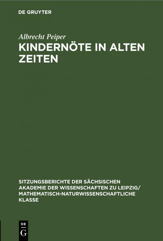 Cover-Bild Kindernöte in Alten Zeiten