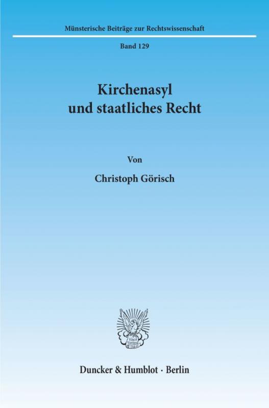 Cover-Bild Kirchenasyl und staatliches Recht.