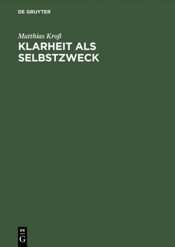 Cover-Bild Klarheit als Selbstzweck