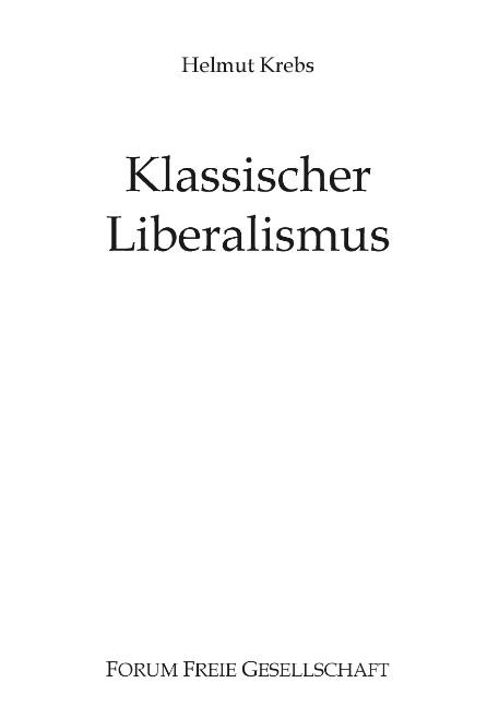 Cover-Bild Klassischer Liberalismus
