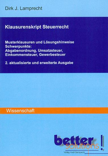 Cover-Bild Klausurenskript Steuerrecht