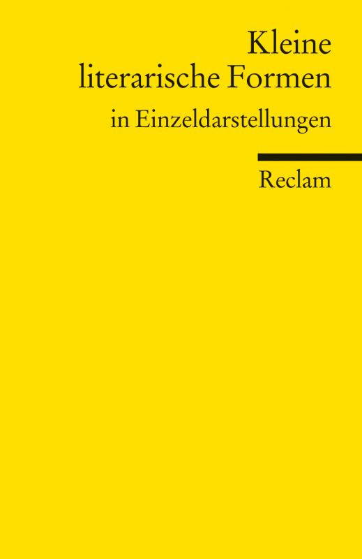 Cover-Bild Kleine literarische Formen