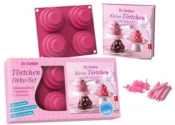 Cover-Bild Kleine Törtchen: Geschenk-Set mit Backform aus Silikon + Backbuch + Partykerzen