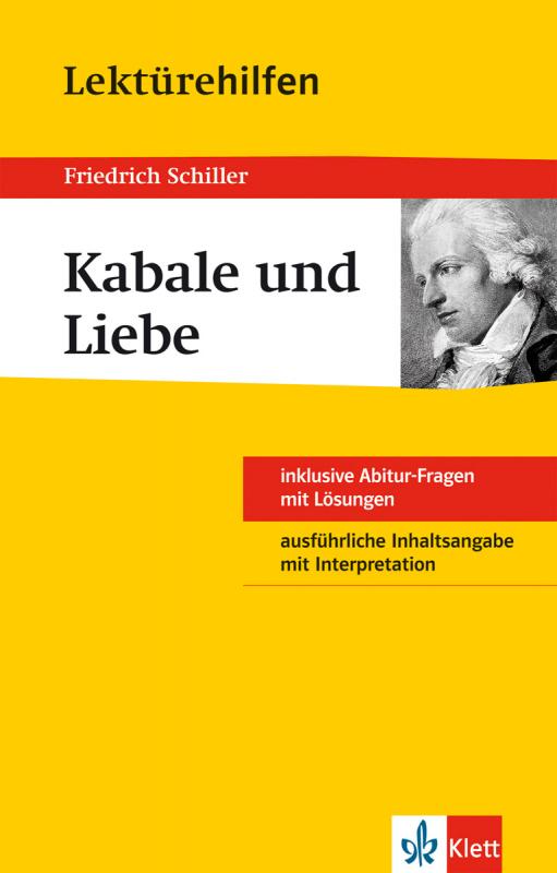 Cover-Bild Klett Lektürehilfen Friedrich Schiller, Kabale und Liebe