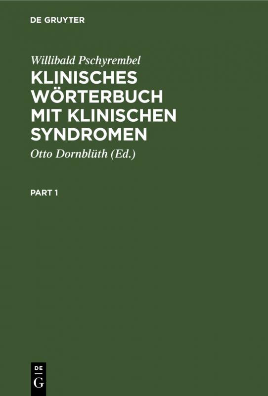 Cover-Bild Klinisches Wörterbuch mit klinischen Syndromen