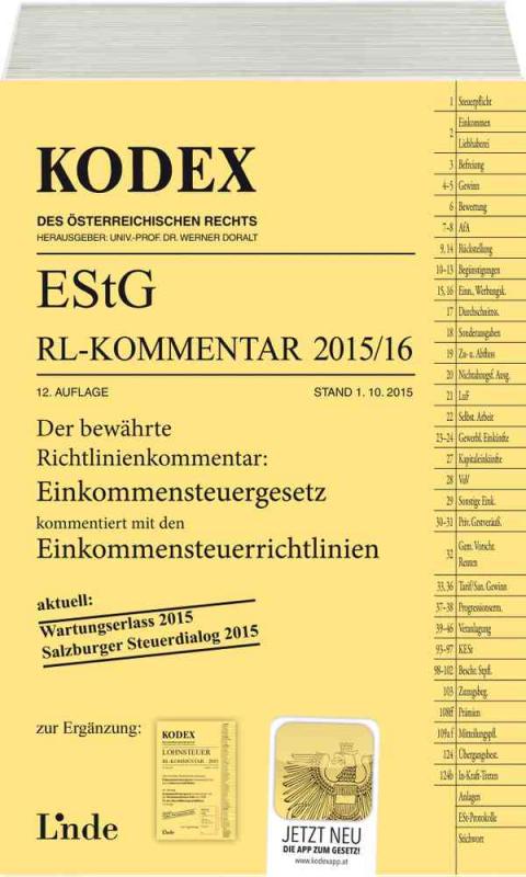 Cover-Bild KODEX EStG Richtlinien-Kommentar 2015/16