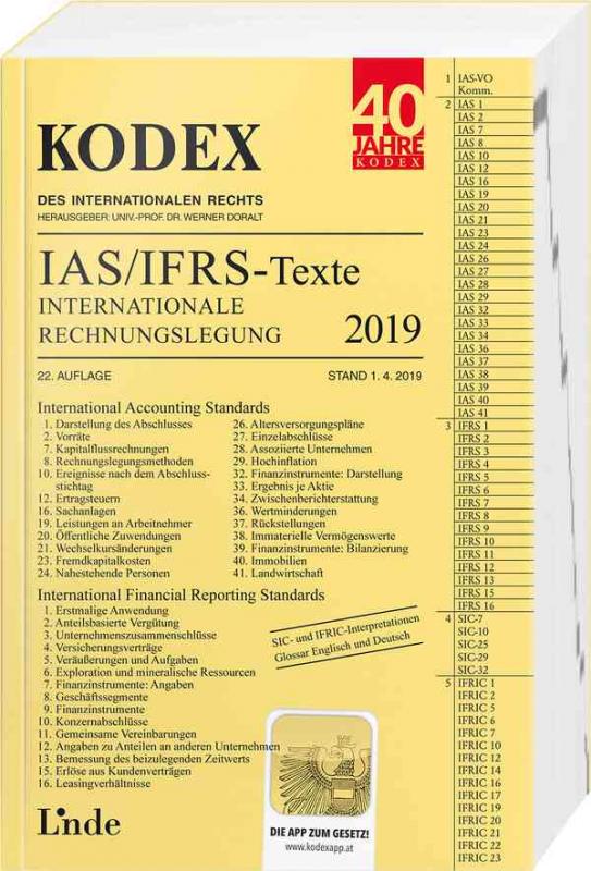 Cover-Bild KODEX Internationale Rechnungslegung IAS/IFRS - Texte 2019