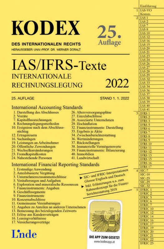 Cover-Bild KODEX Internationale Rechnungslegung IAS/IFRS - Texte 2022