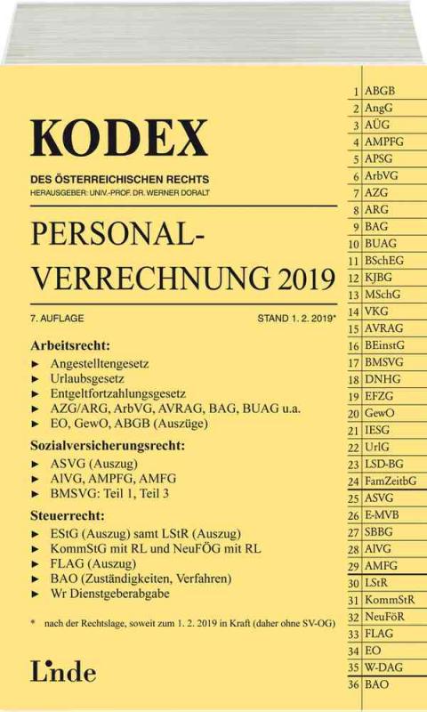 Cover-Bild KODEX Personalverrechnung 2019