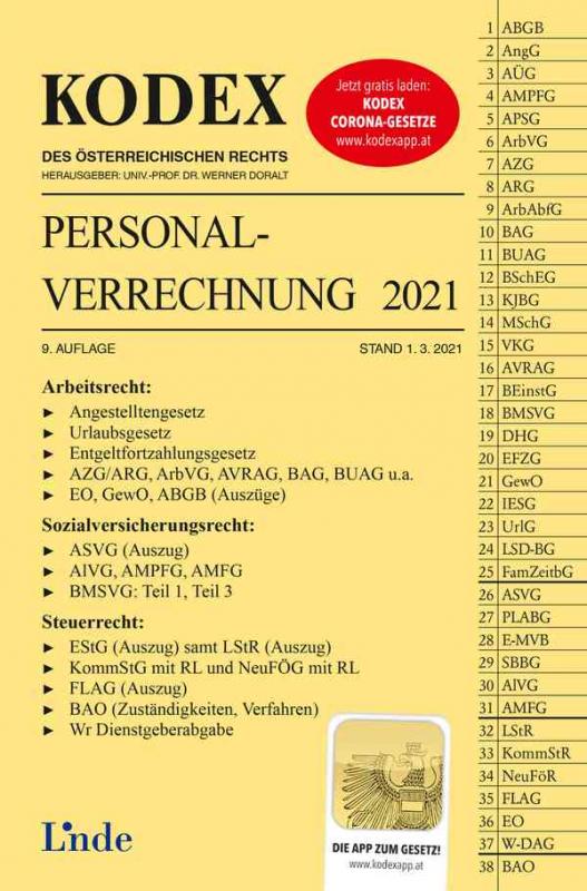 Cover-Bild KODEX Personalverrechnung 2021