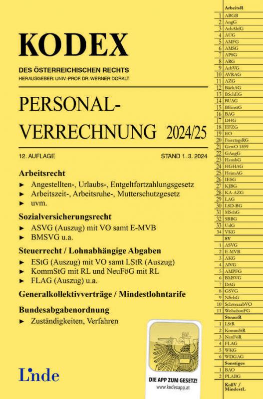 Cover-Bild KODEX Personalverrechnung 2024/25