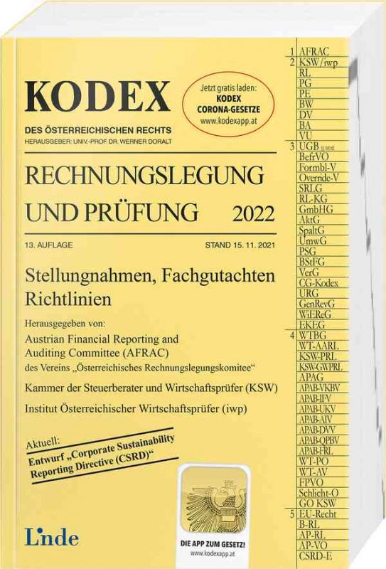 Cover-Bild KODEX Rechnungslegung und Prüfung 2022