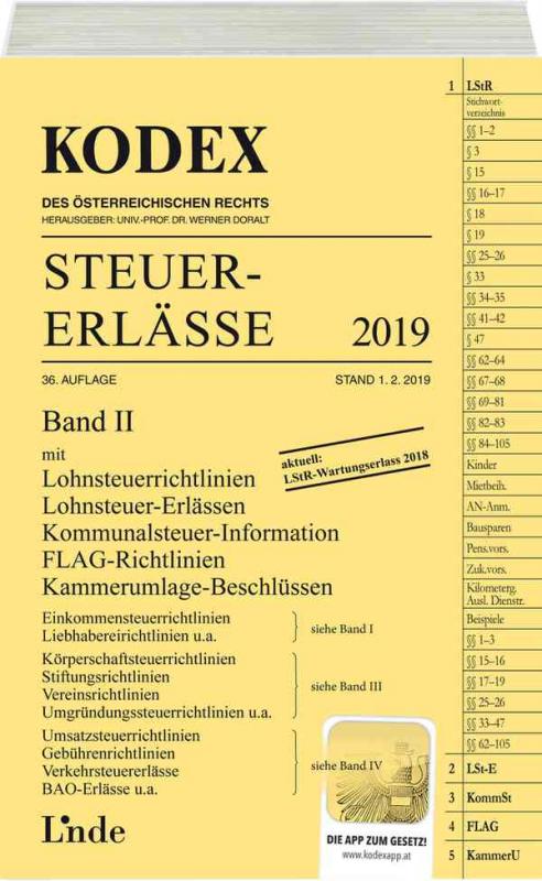 Cover-Bild KODEX Steuer-Erlässe 2019, Band II