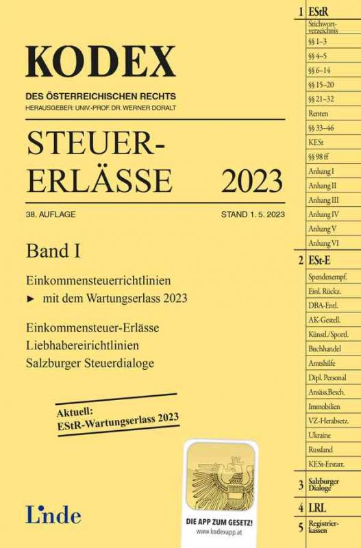 Cover-Bild KODEX Steuer-Erlässe 2023, Band I