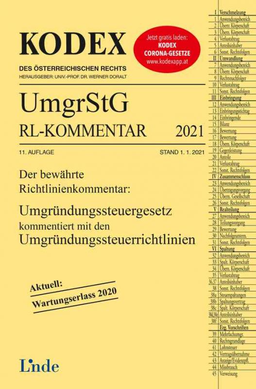Cover-Bild KODEX Umgründungssteuergesetz-Richtlinienkommentar 2021