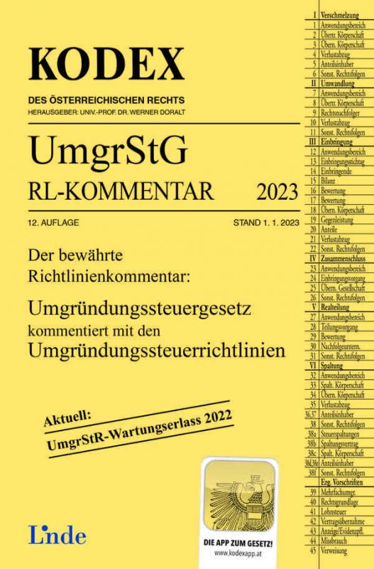 Cover-Bild KODEX Umgründungssteuergesetz-Richtlinienkommentar 2023