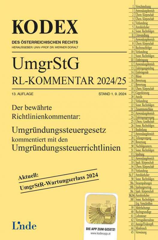 Cover-Bild KODEX Umgründungssteuergesetz-Richtlinienkommentar 2024/25