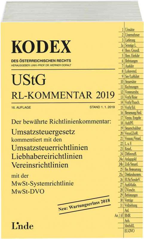 Cover-Bild KODEX UStG-Richtlinien-Kommentar 2019