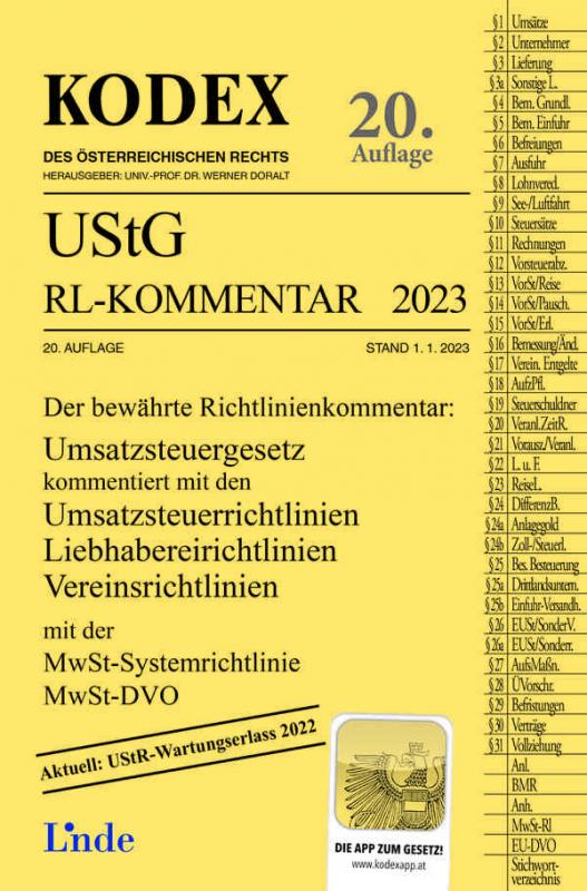 Cover-Bild KODEX UStG-Richtlinien-Kommentar 2023