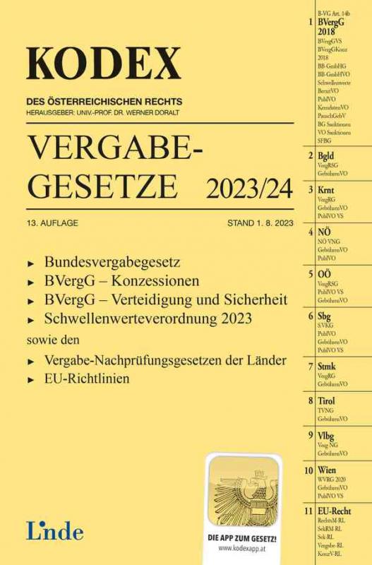 Cover-Bild KODEX Vergabegesetze 2023/24