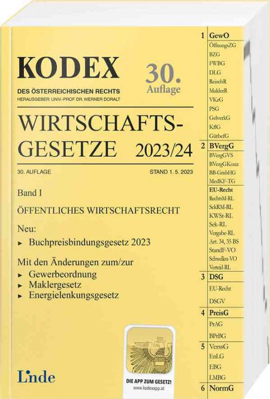 Cover-Bild KODEX Wirtschaftsgesetze Band I 2023/24