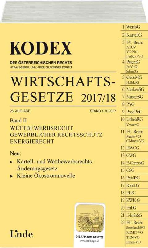 Cover-Bild KODEX Wirtschaftsgesetze Band II 2017/18