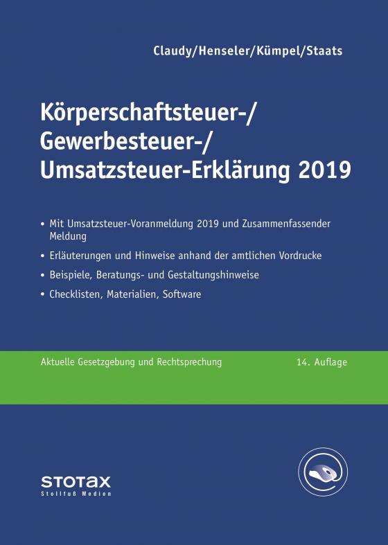 Cover-Bild Körperschaftsteuer-, Gewerbesteuer-, Umsatzsteuer-Erklärung 2019