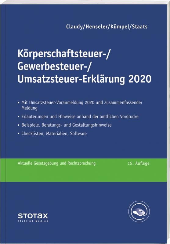 Cover-Bild Körperschaftsteuer-, Gewerbesteuer-, Umsatzsteuer-Erklärung 2020