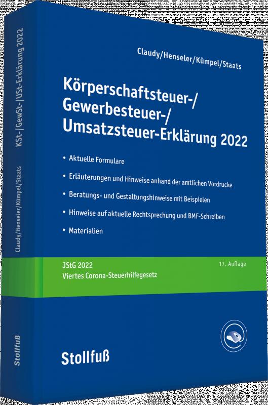 Cover-Bild Körperschaftsteuer-, Gewerbesteuer-, Umsatzsteuer-Erklärung 2022