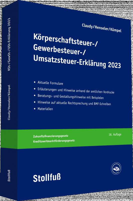 Cover-Bild Körperschaftsteuer-, Gewerbesteuer-, Umsatzsteuer-Erklärung 2023