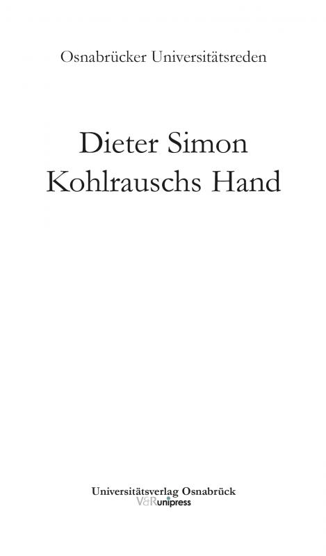 Cover-Bild Kohlrauschs Hand