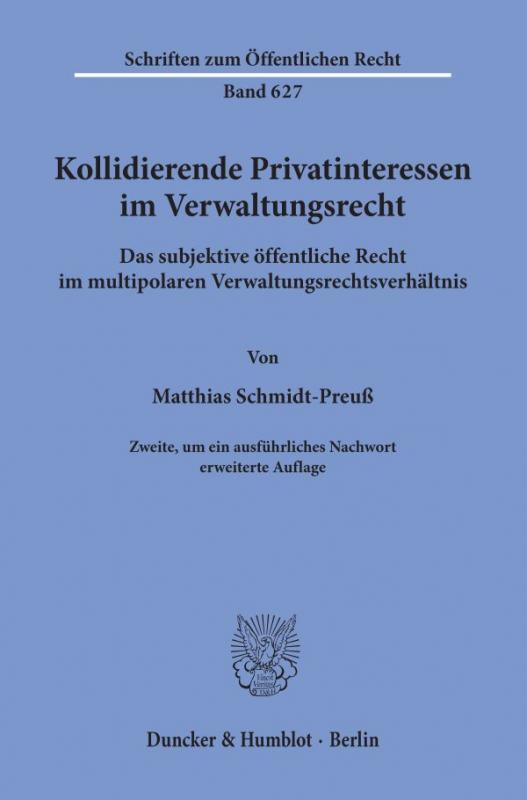 Cover-Bild Kollidierende Privatinteressen im Verwaltungsrecht.