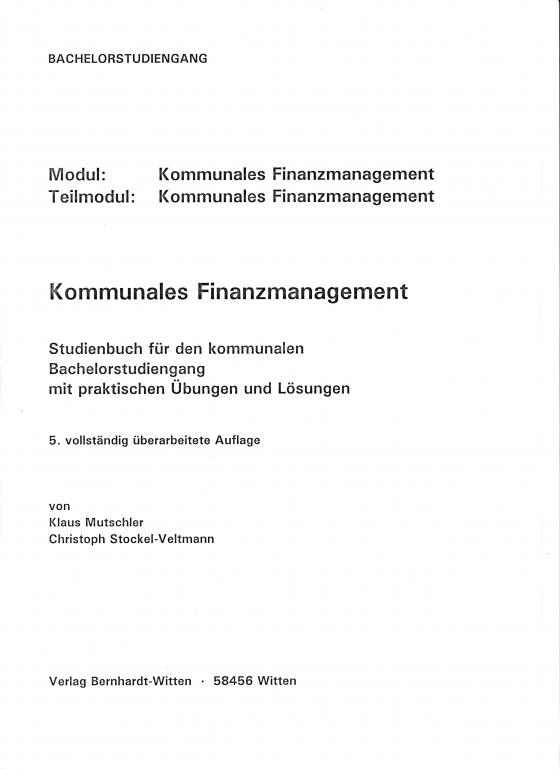 Cover-Bild Kommunales Finanzmanagement für den Bachelorstudiengang