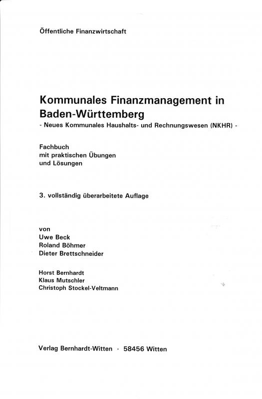 Cover-Bild Kommunales Finanzmanagement in Baden-Württemberg