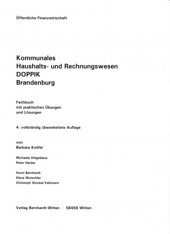 Cover-Bild Kommunales Haushalts- und Rechnungswesen DOPPIK Brandenburg