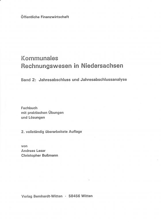 Cover-Bild Kommunales Rechnungswesen in Niedersachsen, Band 2: Jahresabschluss und Jahresabschlussanalyse