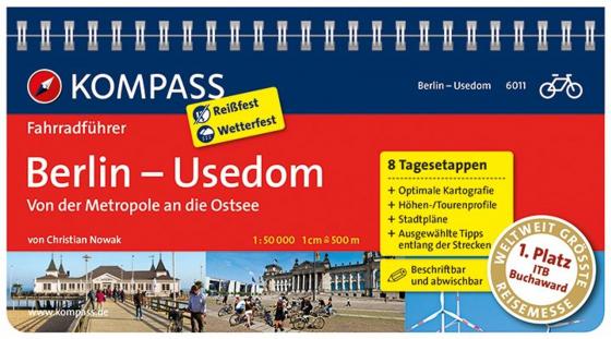 Cover-Bild KOMPASS Fahrradführer Berlin - Usedom, von der Metropole an die Ostsee