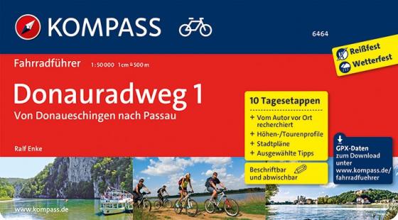 Cover-Bild KOMPASS Fahrradführer Donauradweg 1, von Donaueschingen nach Passau