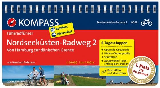 Cover-Bild KOMPASS Fahrradführer Nordseeküsten-Radweg 2 - Von Hamburg zur dänischen Grenze