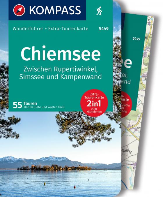 Cover-Bild KOMPASS Wanderführer Chiemsee, Zwischen Rupertiwinkel, Simssee und Kampenwand, 55 Touren mit Extra-Tourenkarte